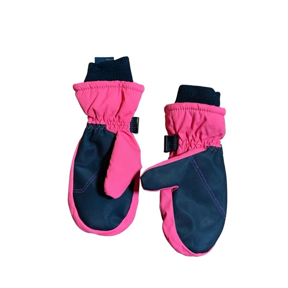 All in Motion Kids Pink Snow Mittens Waterproof Winter 4–7Y